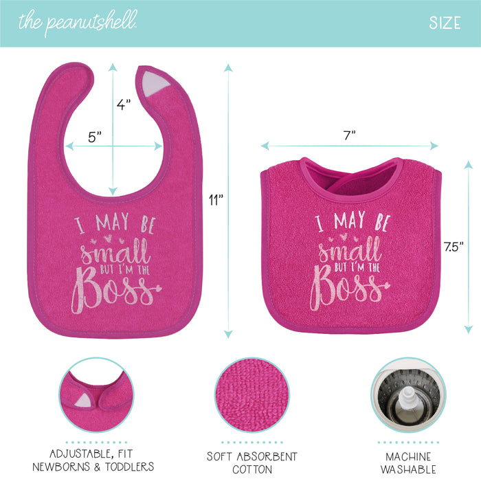 The Peanutshell 8 Pack Terry Bibs - Girl Foods