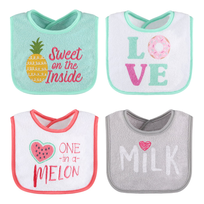 The Peanutshell 8 Pack Terry Bibs - Girl Foods