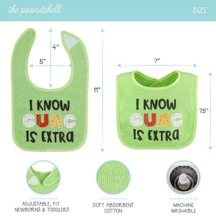 The Peanutshell 8 Pack Terry Bibs - Neutral Foods