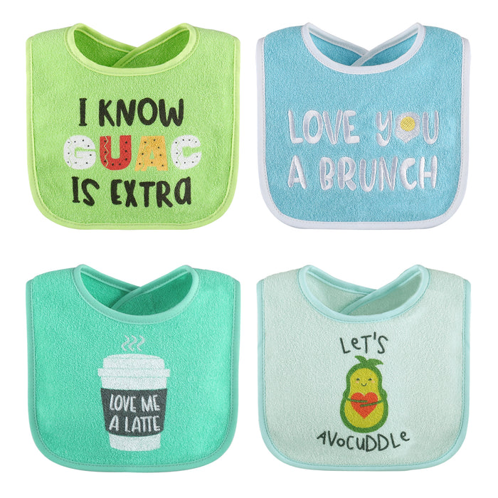 The Peanutshell 8 Pack Terry Bibs - Neutral Foods