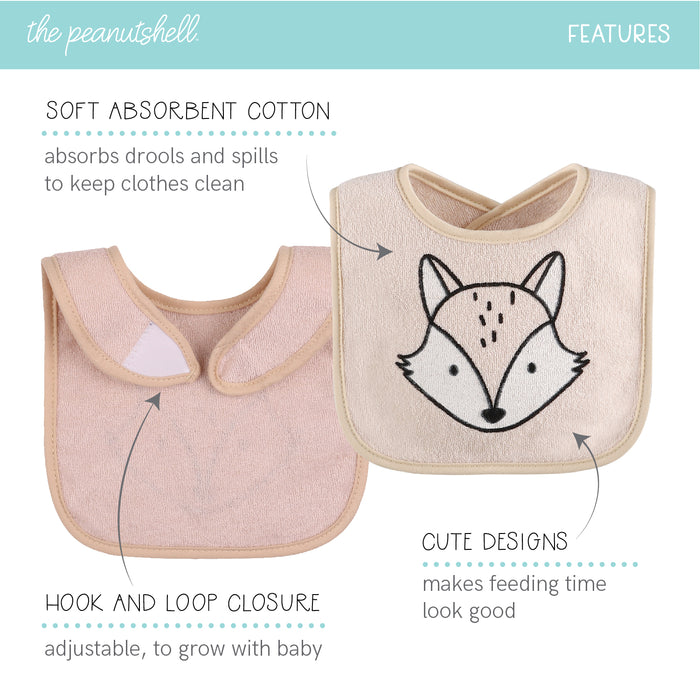 The Peanutshell 8 Pack Terry Bibs - Neutral Gray Tan