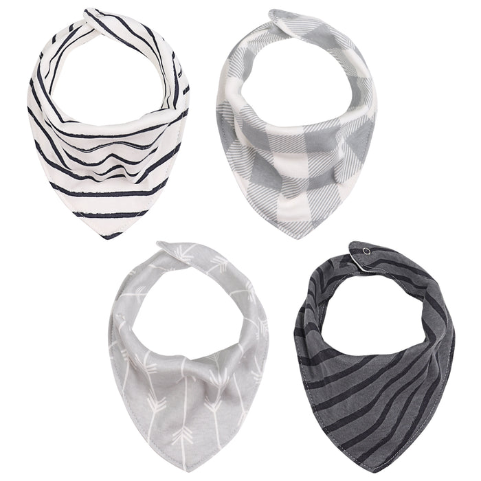 The Peanutshell 8 Pack Bandana Bibs - Greys