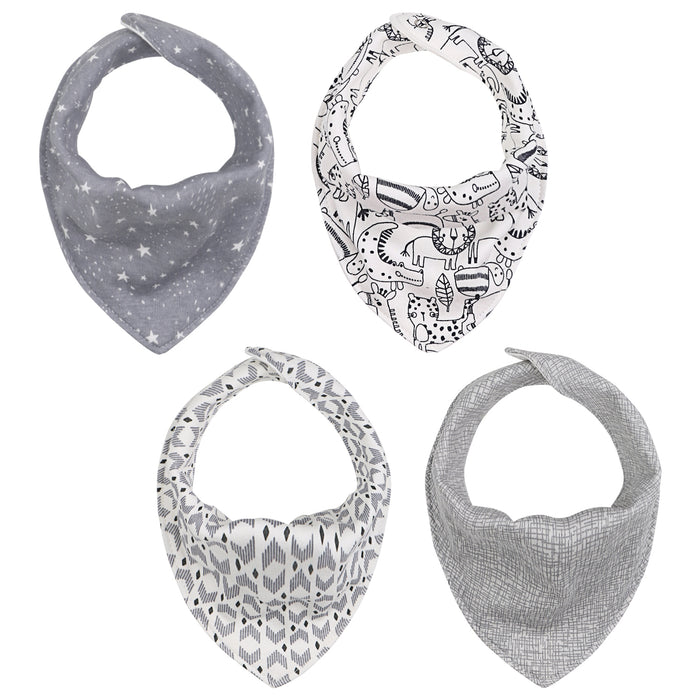 The Peanutshell 8 Pack Bandana Bibs - Greys