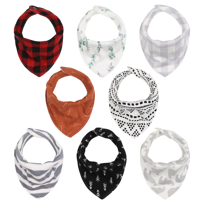 The Peanutshell 8 Pack Bandana Bibs - Neutral