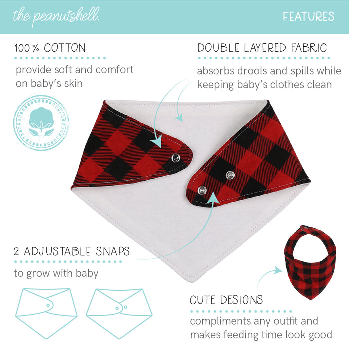 The Peanutshell 8 Pack Bandana Bibs - Neutral