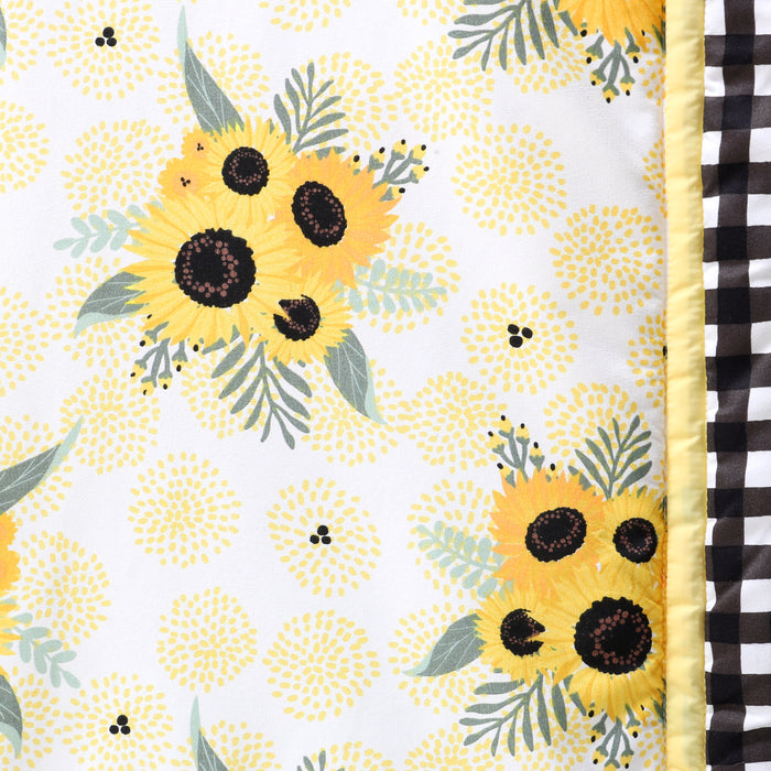 The Peanutshell Sunflower Floral 3-Piece Crib Bedding Set