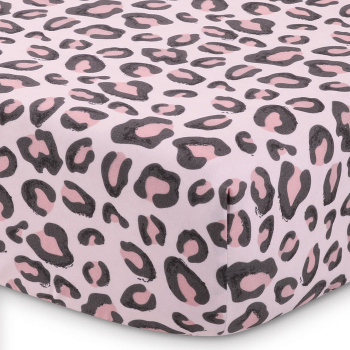 The Peanutshell Leopard Blush 3-Piece Crib Bedding Set