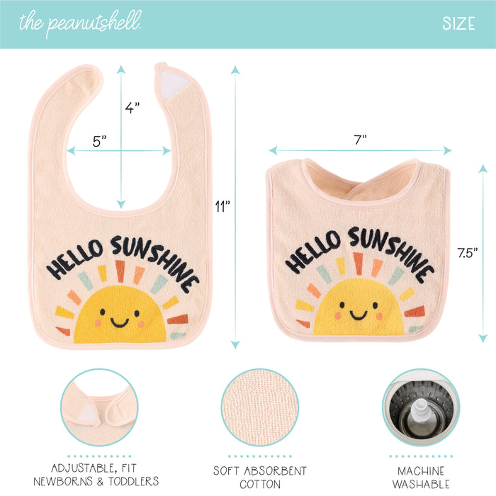 The Peanutshell 10 Pack Terry Bibs - Hello Sunshine