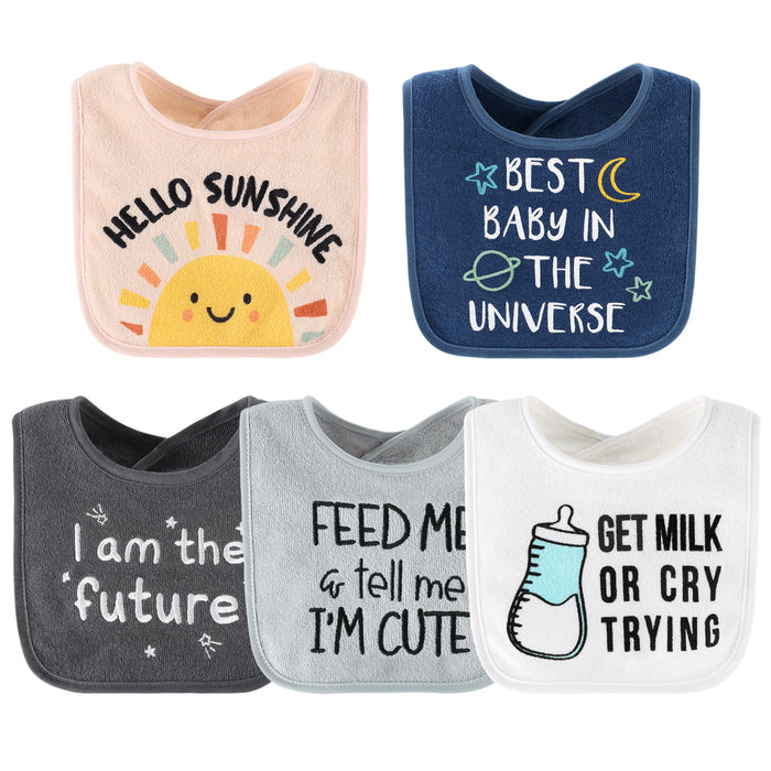 The Peanutshell 10 Pack Terry Bibs - Hello Sunshine