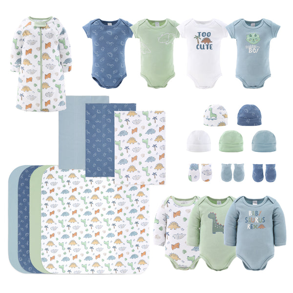 The Peanutshell 23 Piece Layette Set in Baby Saurus