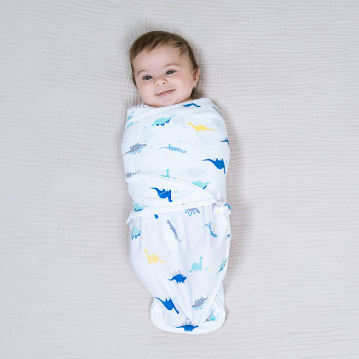 aden + anais Cotton Wrap Swaddles 3 pack Dino- Blue (0-3 Months)