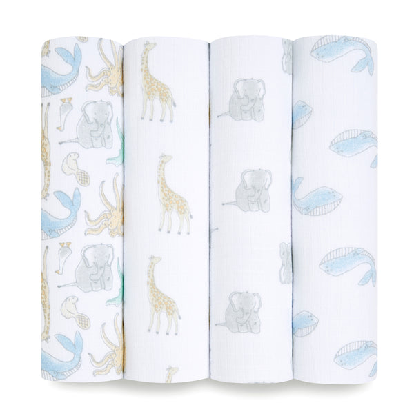 aden anais Cotton Muslin Swaddles Natural History 4 pack Blanket buybuy BABY