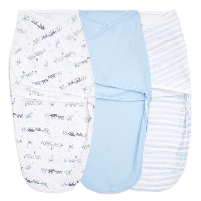 aden + anais Essential Cotton Wrap Swaddles 3 pack Rising Star Blue
