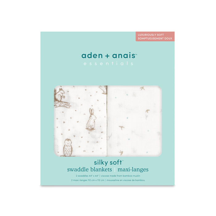 aden + anais Essential Silky Soft Muslin Swaddles 2 pack Healing Nature Cream