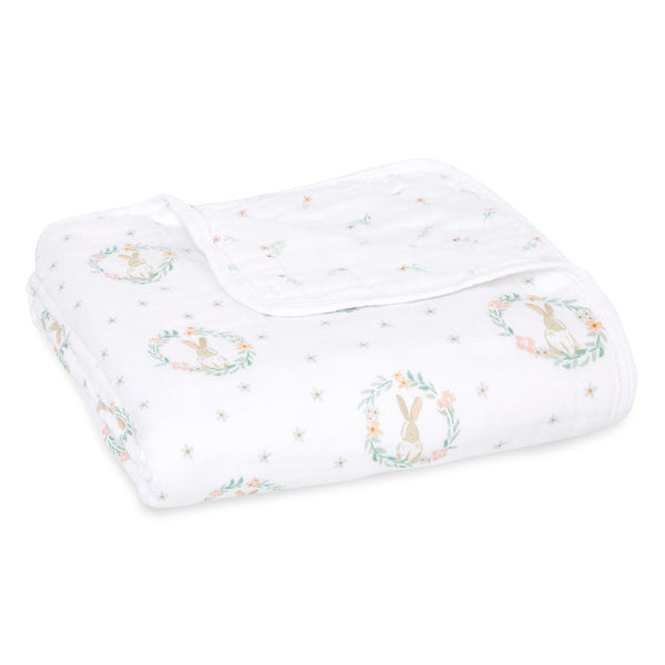 aden + anais Essentials Muslin Blanket Blushing Bunnies Pink