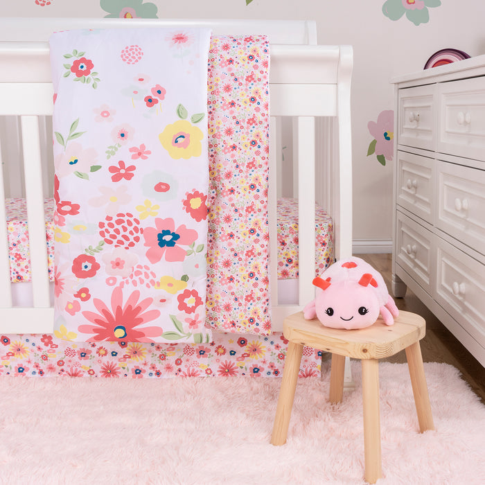 Sammy & Lou Floral Sprinkles 4 Piece Crib Bedding Set