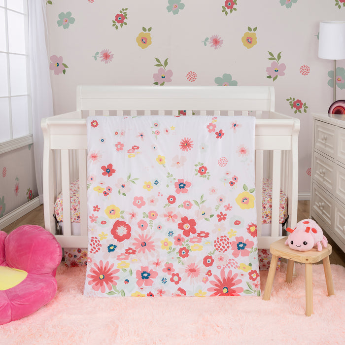 Sammy & Lou Floral Sprinkles 4 Piece Crib Bedding Set