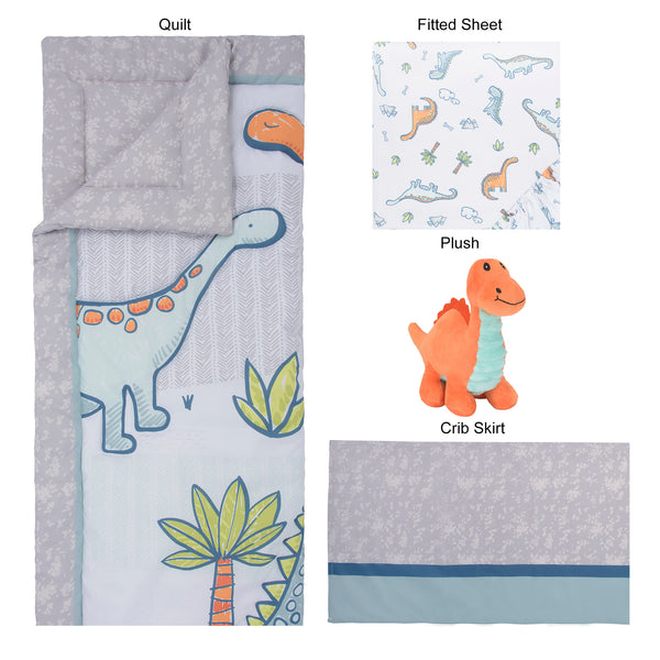 Sammy & Lou Dinosaur Million Years 4 Piece Crib Bedding Set