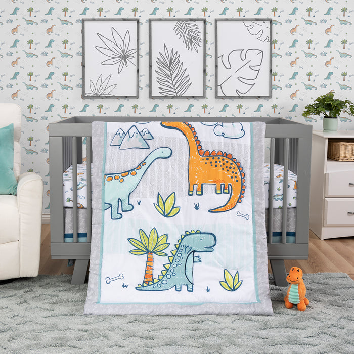 Sammy & Lou Dinosaur Million Years 4 Piece Crib Bedding Set