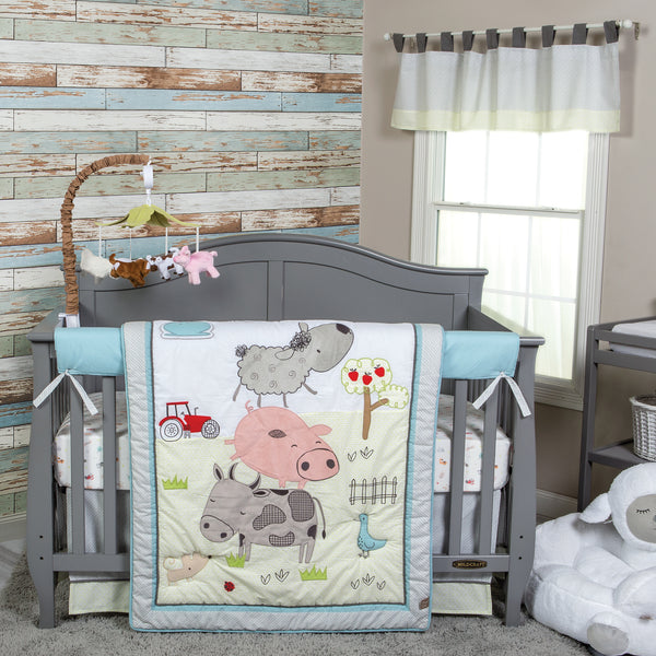 Trend Lab Farm Stack 4 Piece Crib Bedding Set