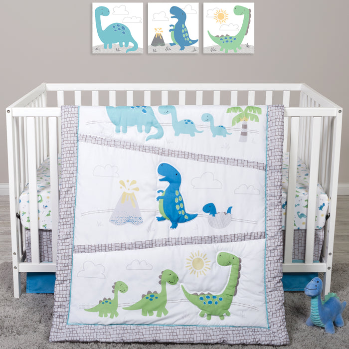 Sammy & Lou Dinosaur Pals 4 Piece Crib Bedding Set