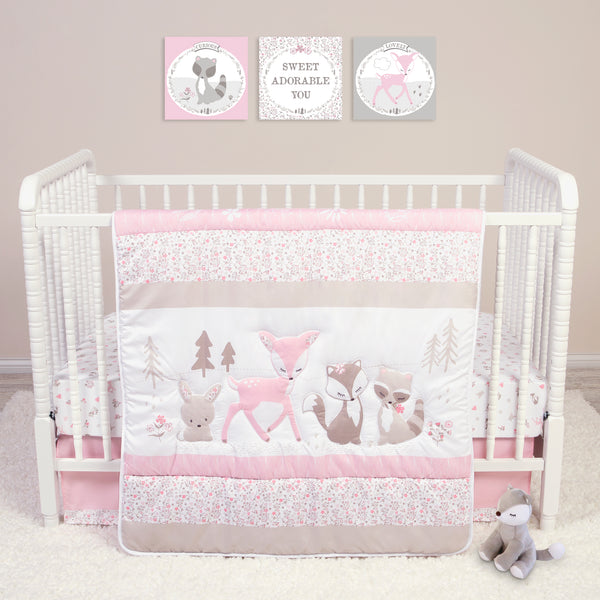 Sammy & Lou Sweet Forest Friends 4 Piece Crib Bedding Set