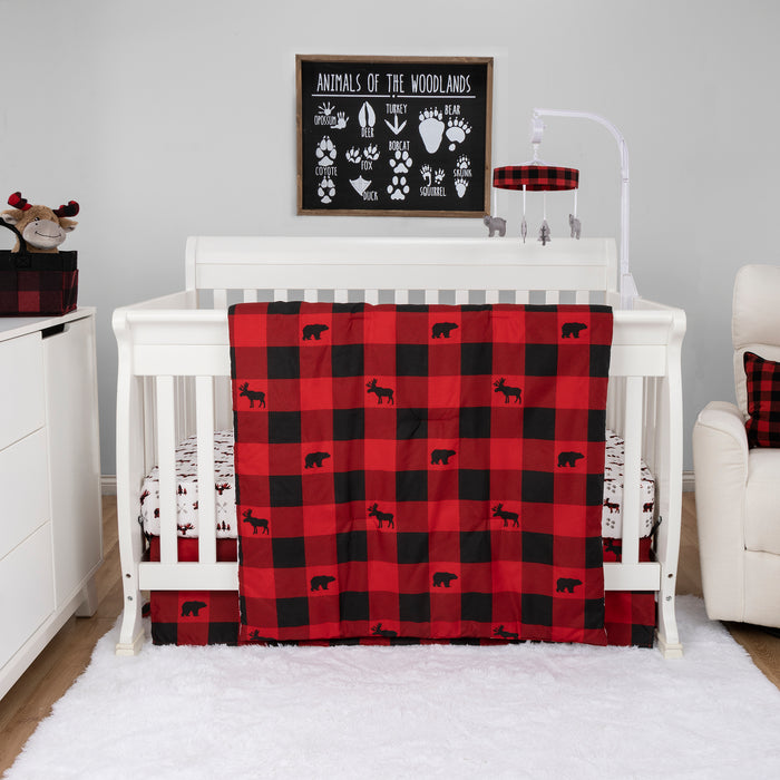 Sammy & Lou Buffalo Check 3 Piece Crib Bedding Set