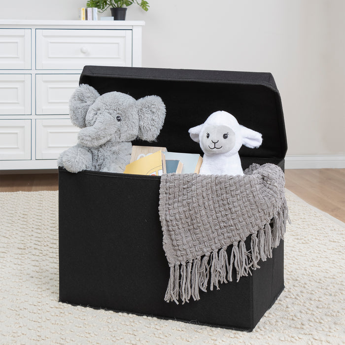 Sammy & Lou Black Solid Color Felt Storage/Toy Box