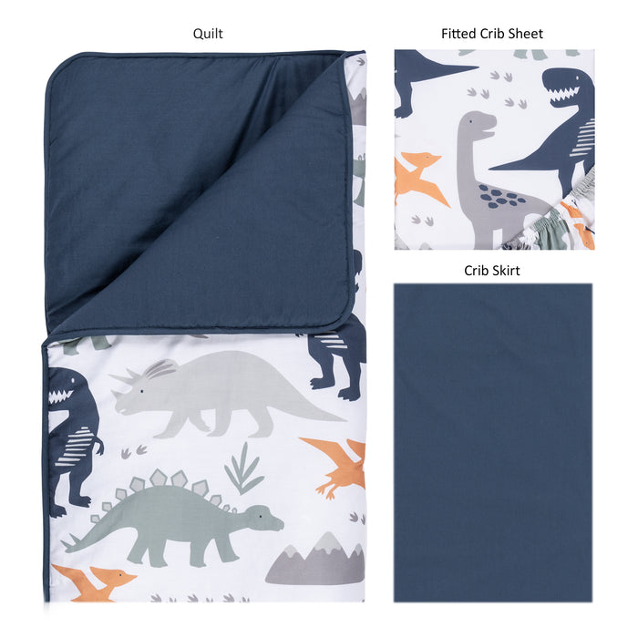 Trend Lab Prehistoric Dino’s 3 Piece Crib Bedding Set
