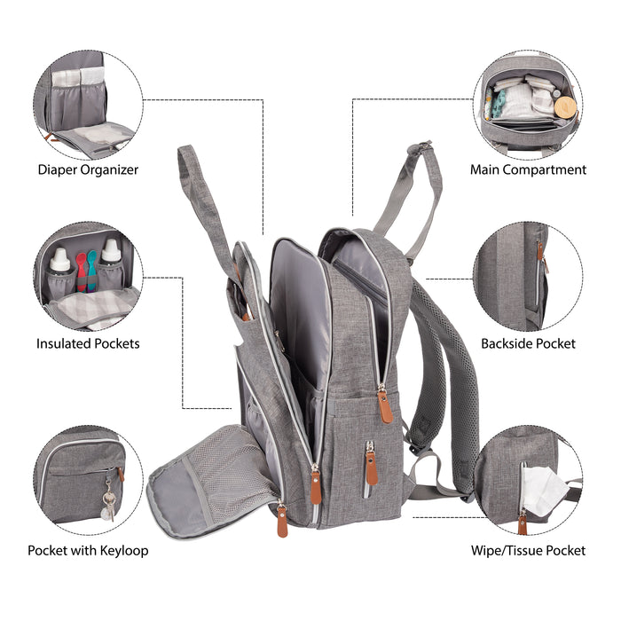 Trend Lab Backpack Diaper Bag - Gray