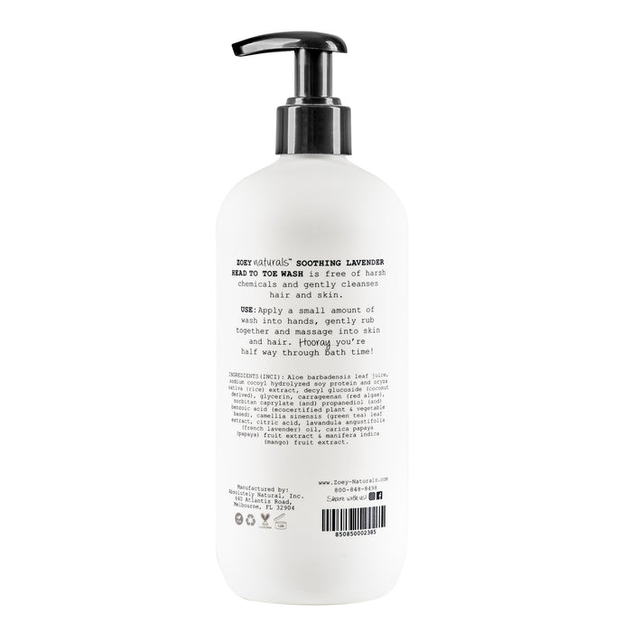 Zoey Naturals Soothing Lavender Head To Toe Wash