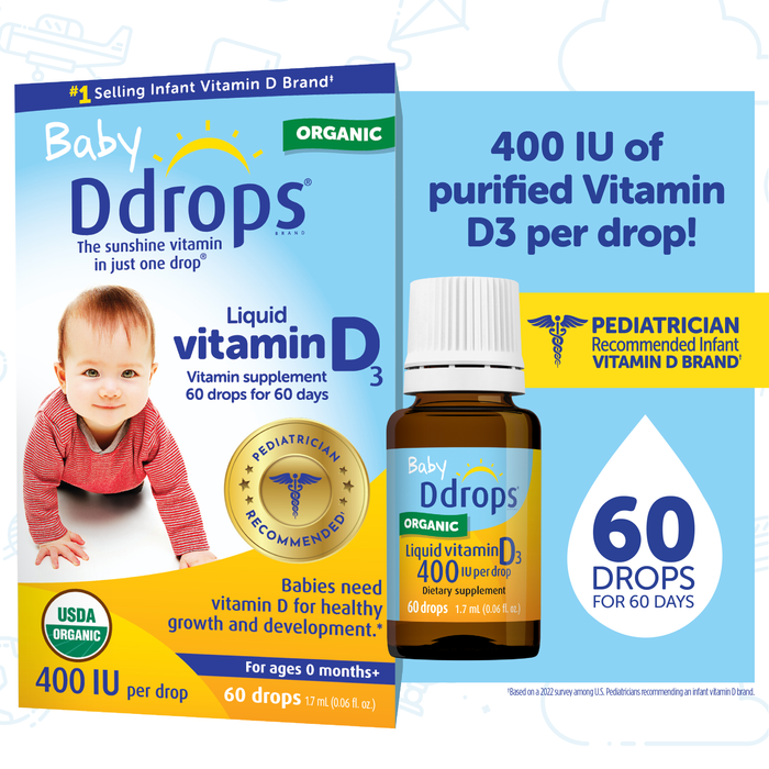 Ddrops Baby 400 Iu Vitamin D3, 60 Drops