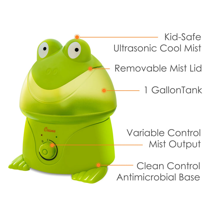 Crane Adorable Ultrasonic Cool Mist Humidifier Frog