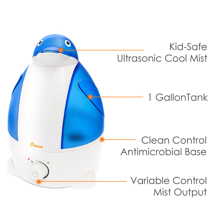 Crane Adorable Penguin Ultrasonic Cool Mist Humidifier