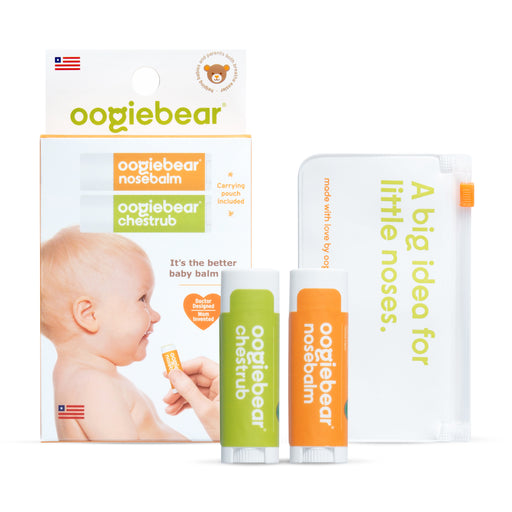 Oogiebear Baby Booger Picker with Case (2-Pack, Raspberry & Seafoam )