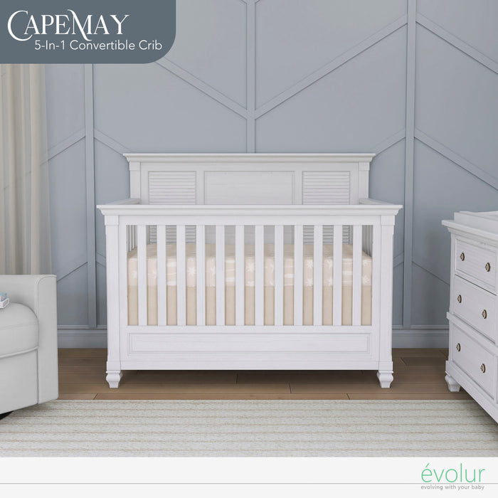 Evolur Signature Cape May 5 In 1 Full Panel Convertible Crib