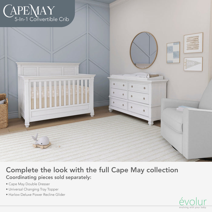 Evolur Signature Cape May 5 In 1 Full Panel Convertible Crib