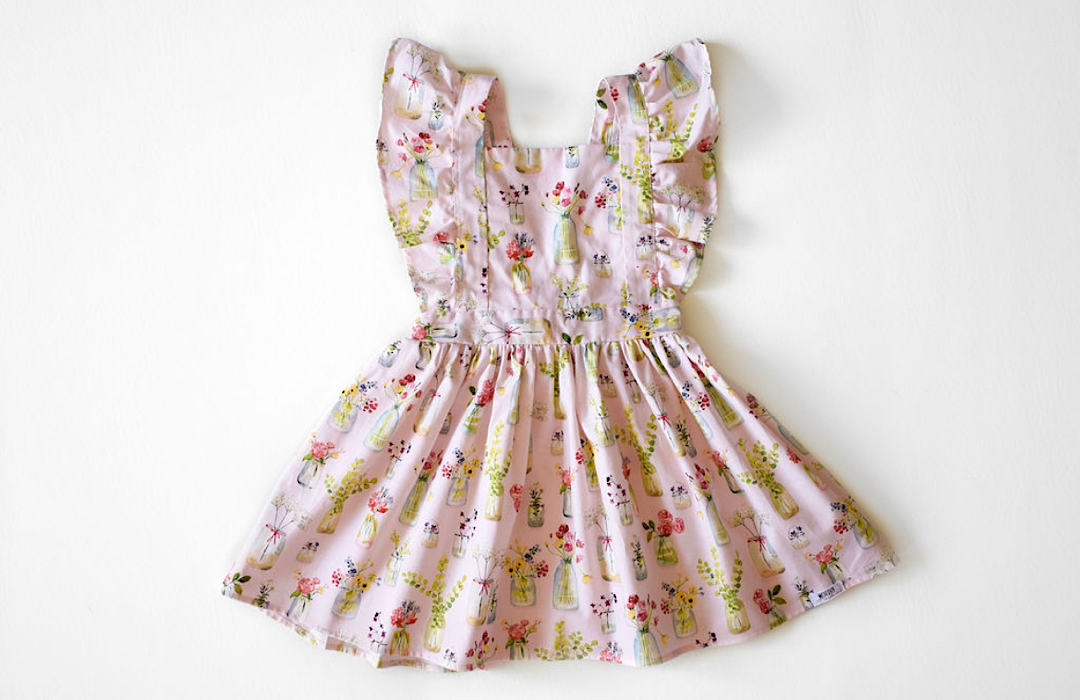 Worthy Threads Vintage Inspired Dress in Pink Plants