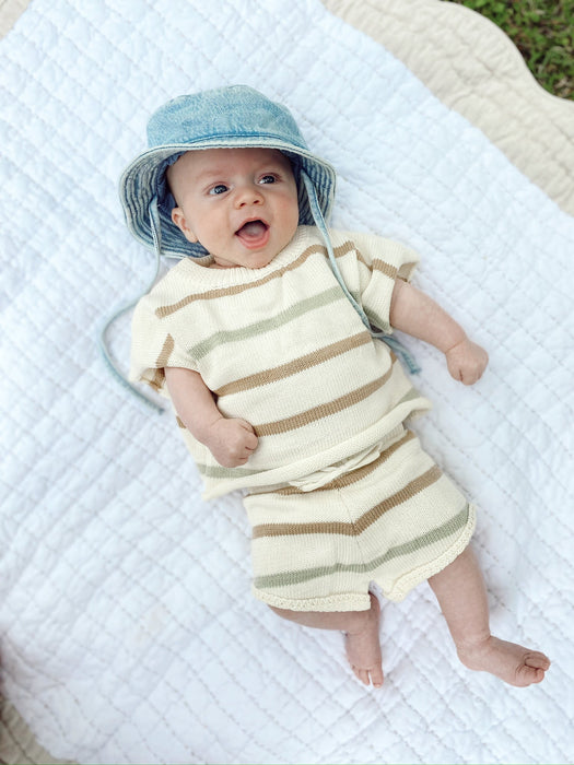 Winnie + Crew Summer Knit Set in Stripes