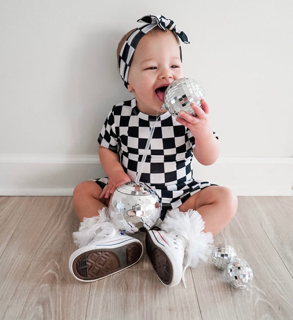 Dream Big Little Co OREO CHECKERS DREAM BODYSUIT DRESS