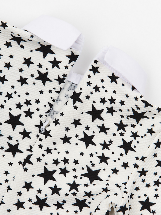 Mia Belle Girls White Stellar Star Collared Dress by Kids Couture