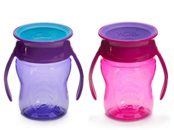 WOW CUP for Baby 360 Sippy Cup Twinpack - Pink/Purple 2 x, 7 oz. /2 x 207 ml