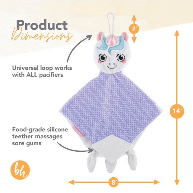 BooginHead PaciPal Universal Teether Blanket Pacifier Holder - Bunny