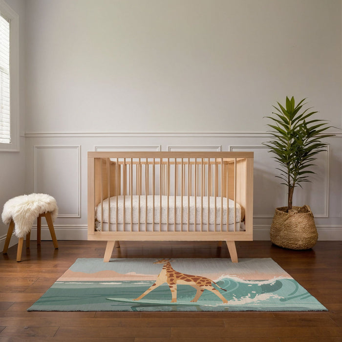 TeepeeJoy Girraffe Area Rug for Nursery and Kids Rooms - Longneck Surf