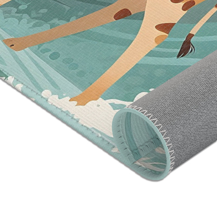 TeepeeJoy Girraffe Area Rug for Nursery and Kids Rooms - Longneck Surf