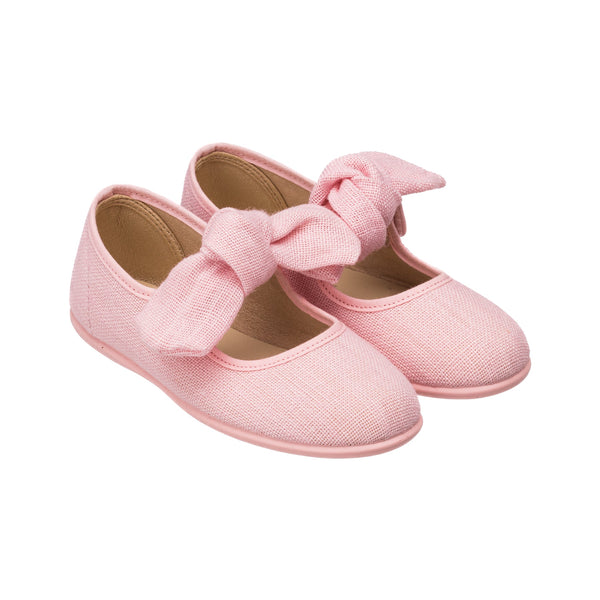 Elephantito Linen Bow Mary Jane Pink