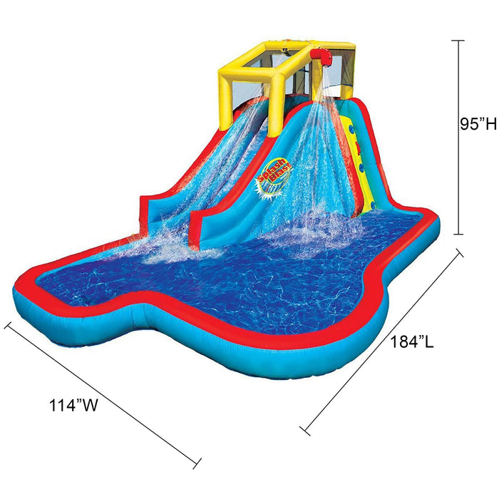 Banzai Slide N' Soak Inflatable Outdoor Kids Splash Pool Water Park Play Center