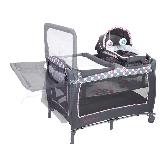 Baby Trend Lil Snooze Deluxe 2 Nursery Center with Changing Table, Daisy Dots