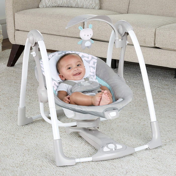 Ingenuity ConvertMe 2-in-1 Compact Portable Automatic Baby Swing Raylan