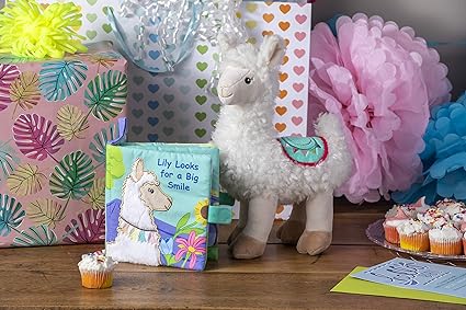 Mary Meyer Lily Llama Soft Cloth Book with Crinkle Paper and Squeaker